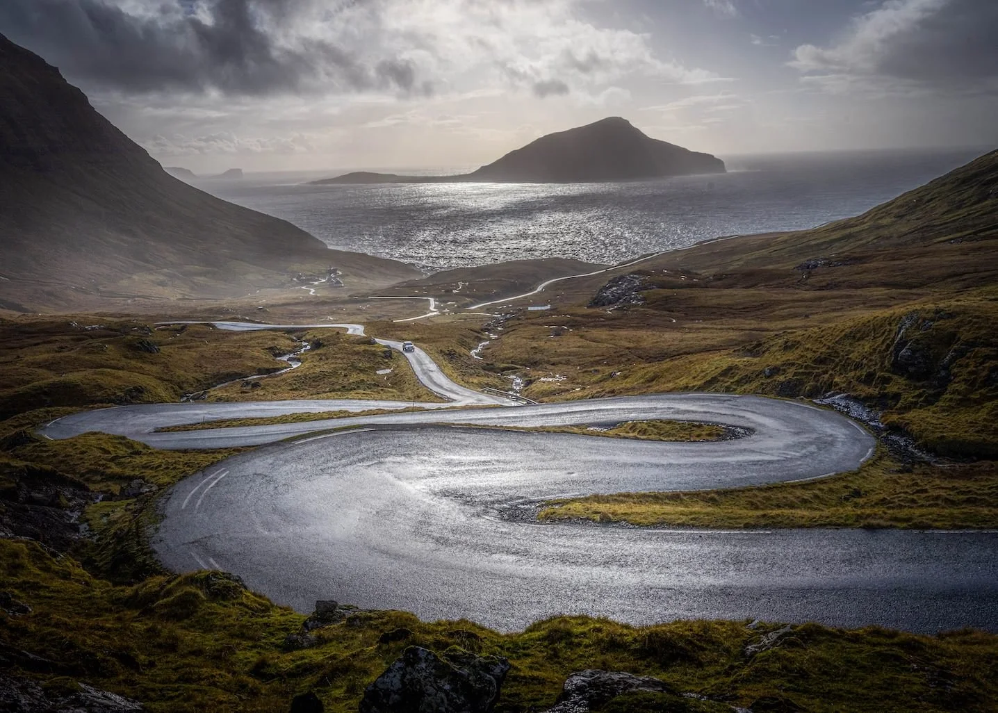 Winding Roads - Faroe Islands 

  Land + Terrain, Built Traces  	