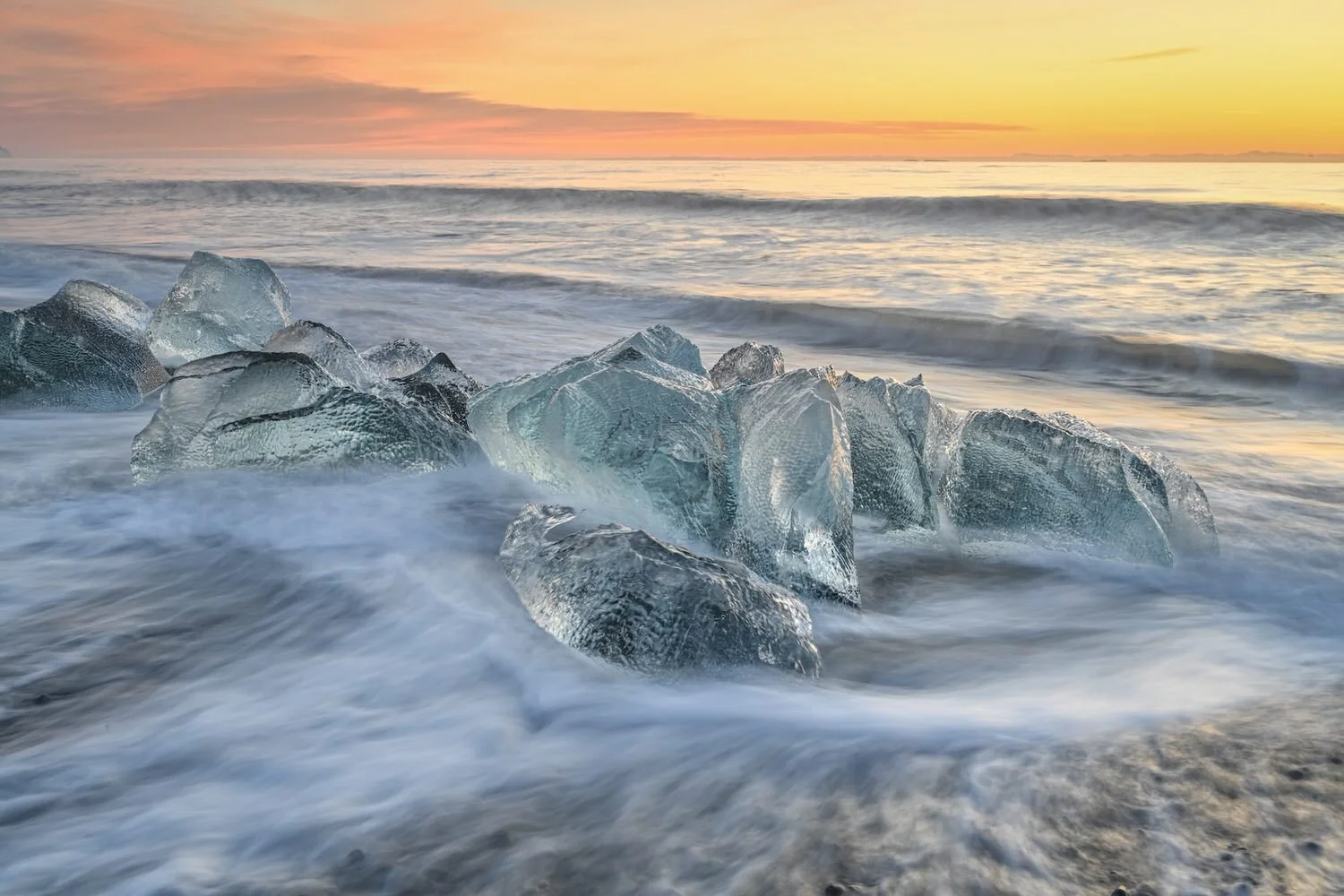Diamond Beach - Iceland 

  Land + Terrain,  Water + Edges  	