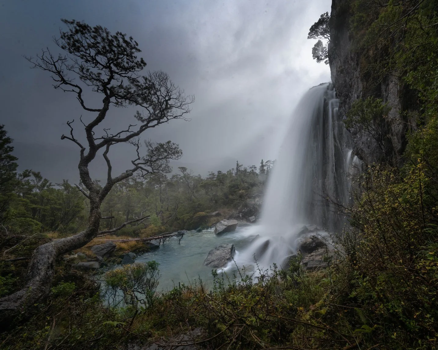 Hidden Waterfall, Chilean Fjords	

  Land + Terrain, Water + Edges  	