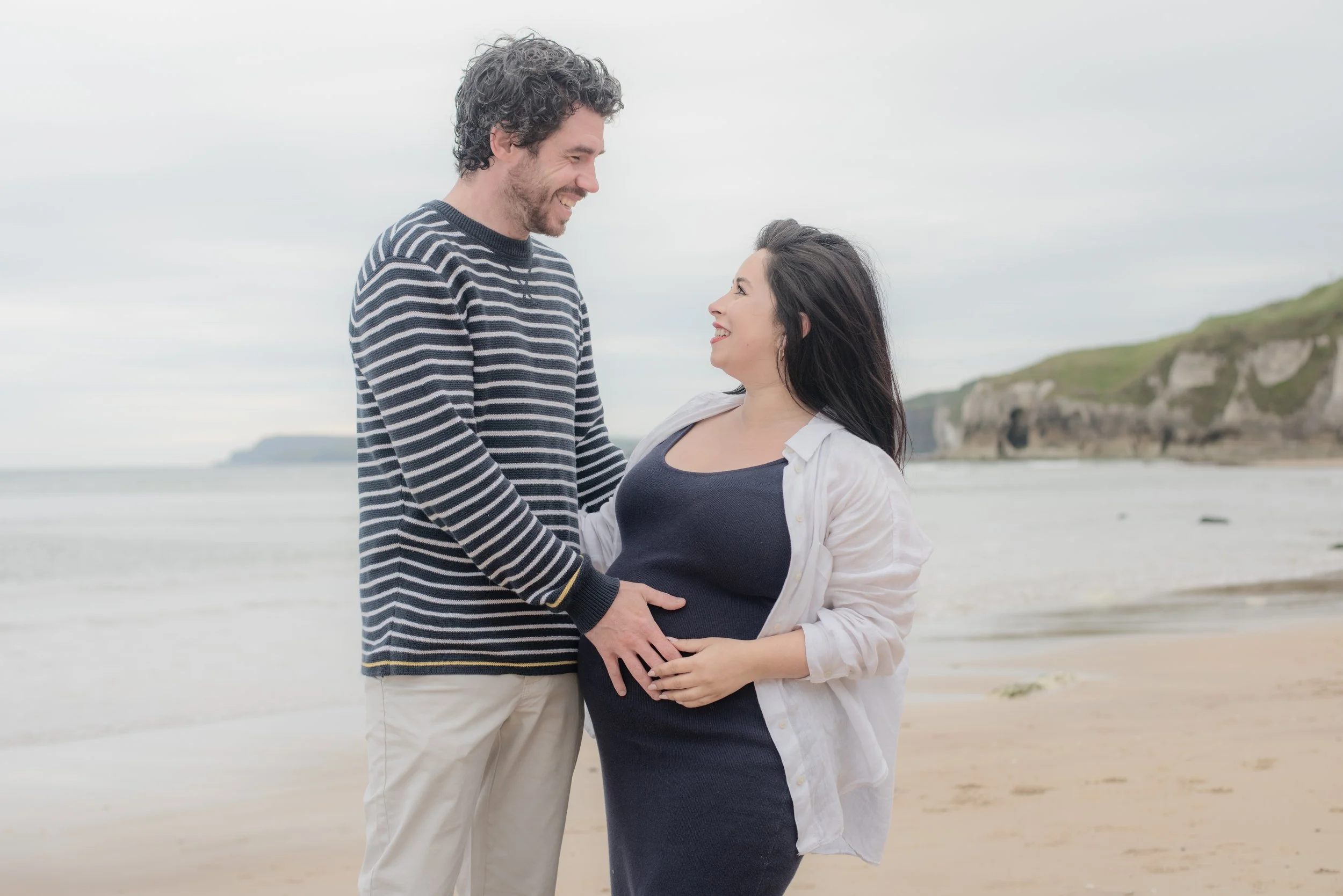 A Whiterocks Beach Maternity Session with Freddie the Dog