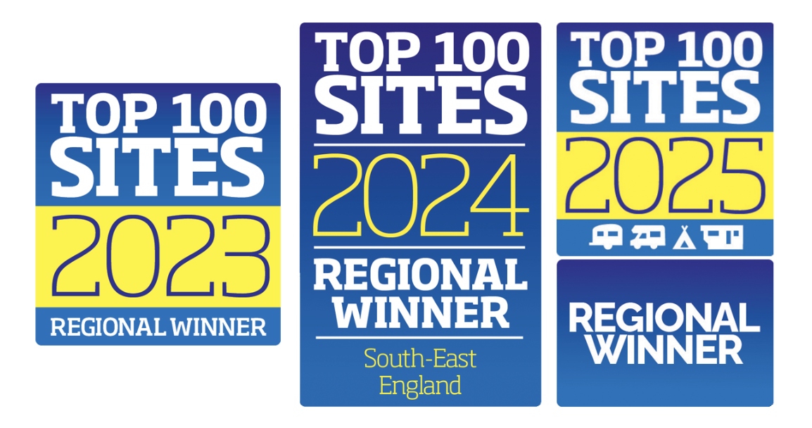 Comparison of top 100 sites for 2023, 2024, and 2025, highlighting regional winners and the South-East England region in 2024