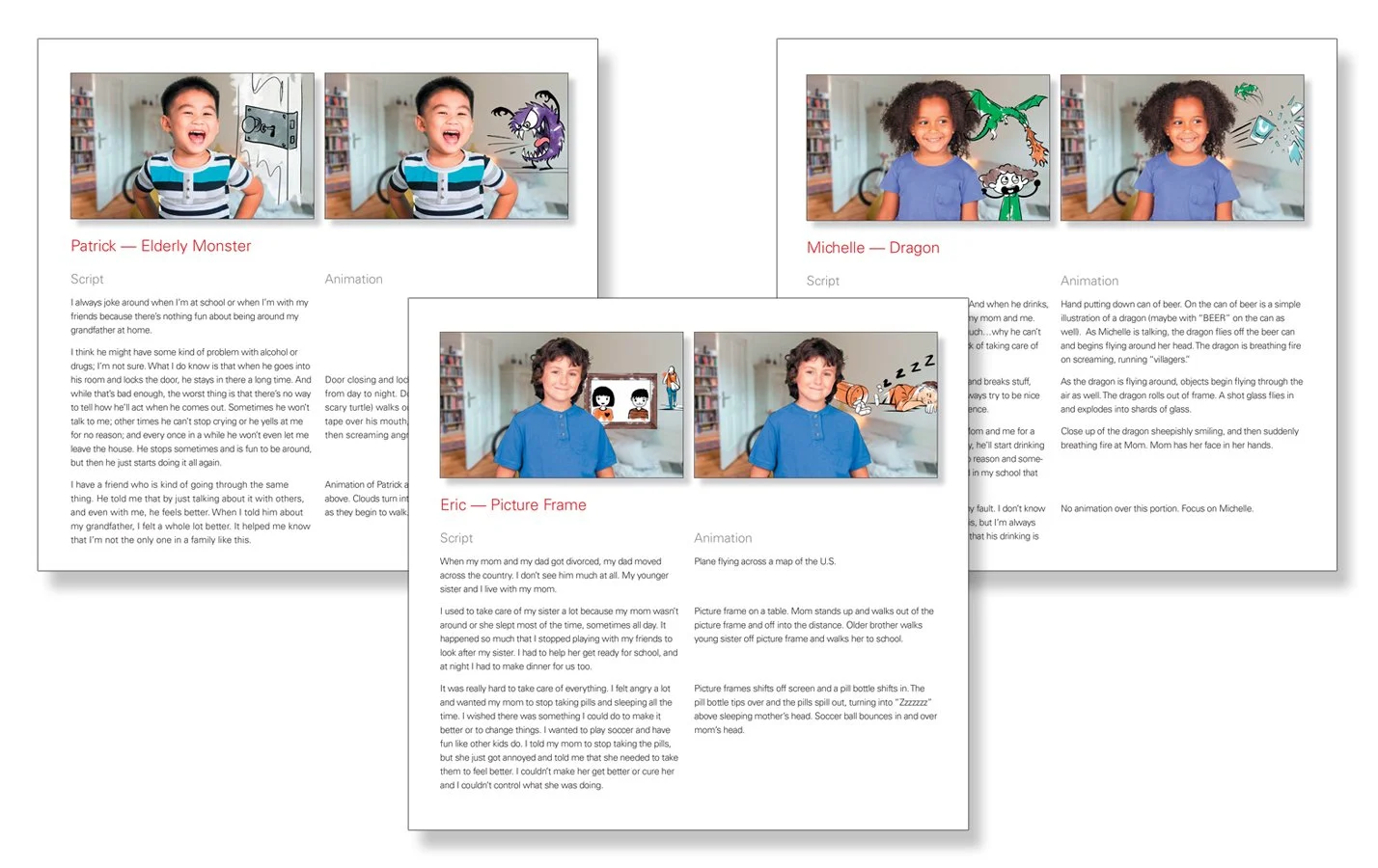  Kids Like Us is a no-cost, confidential counseling program for youth in Frederick County (MD) who are impacted by alcohol or drug abuse in their household. The video featured four brief stories, each less than two minutes, that were presented by a d