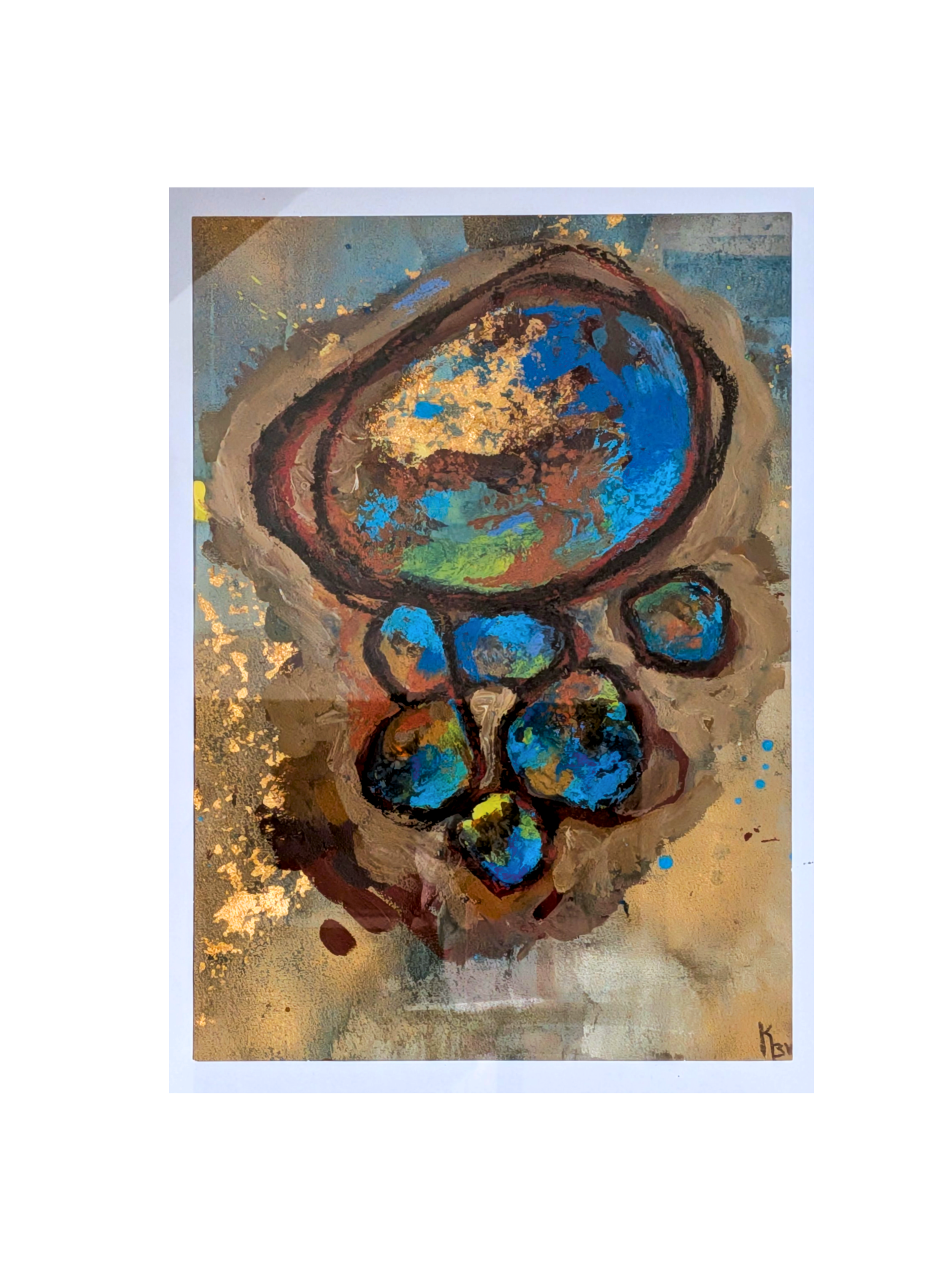 "Bobler" - A3 - Mixed media på papir.