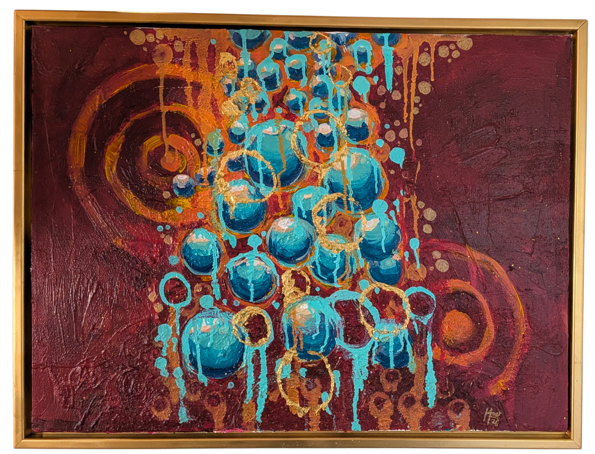 "Byrde" - 80 x 60cm - Akryl på genbrugslærred.