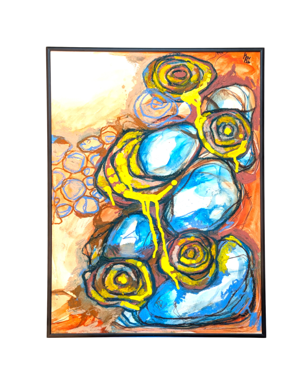 "Stones" A2 Mixed media on paper.