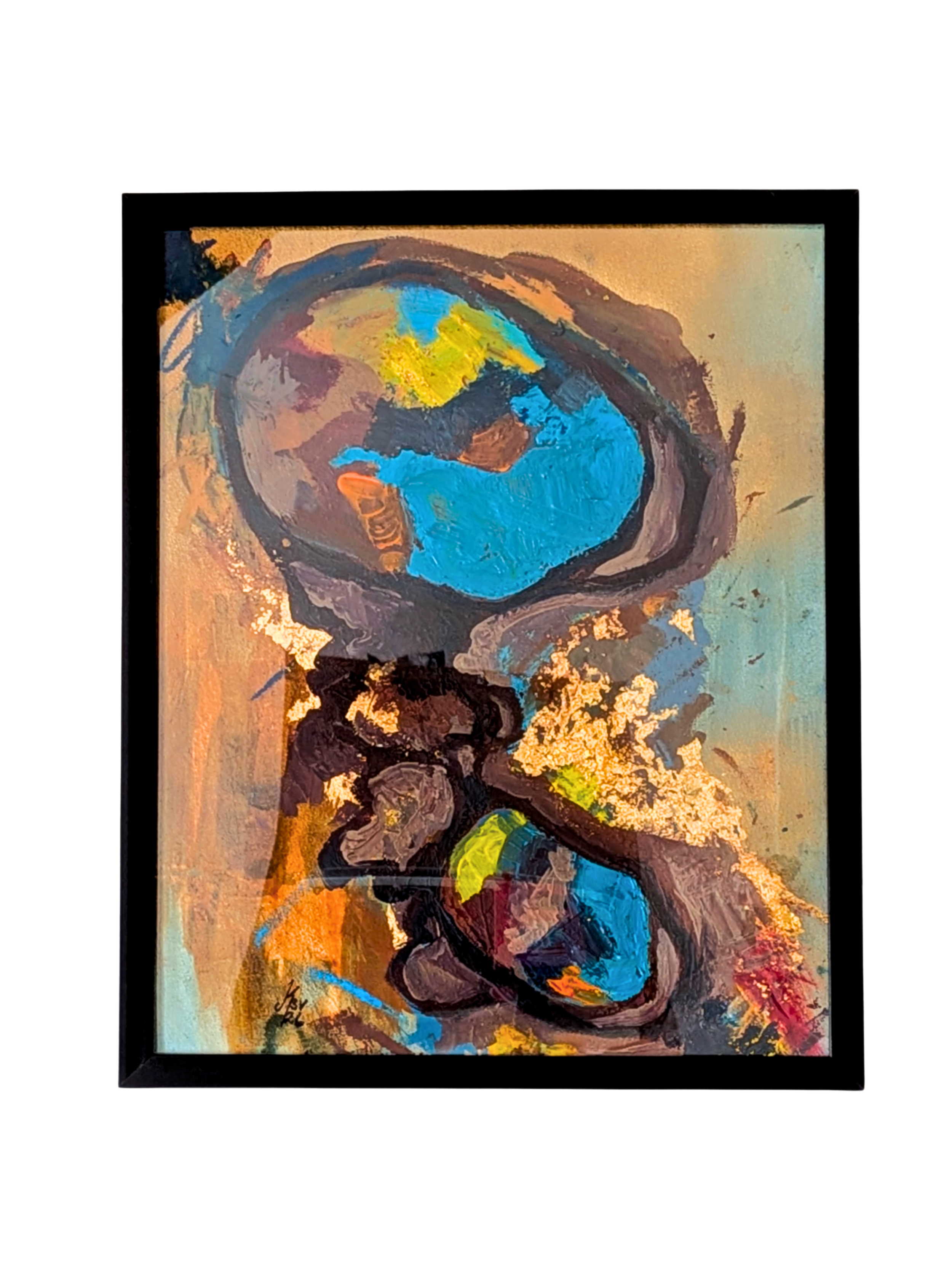 "Boblende" - A3 - Mixed media på papir.