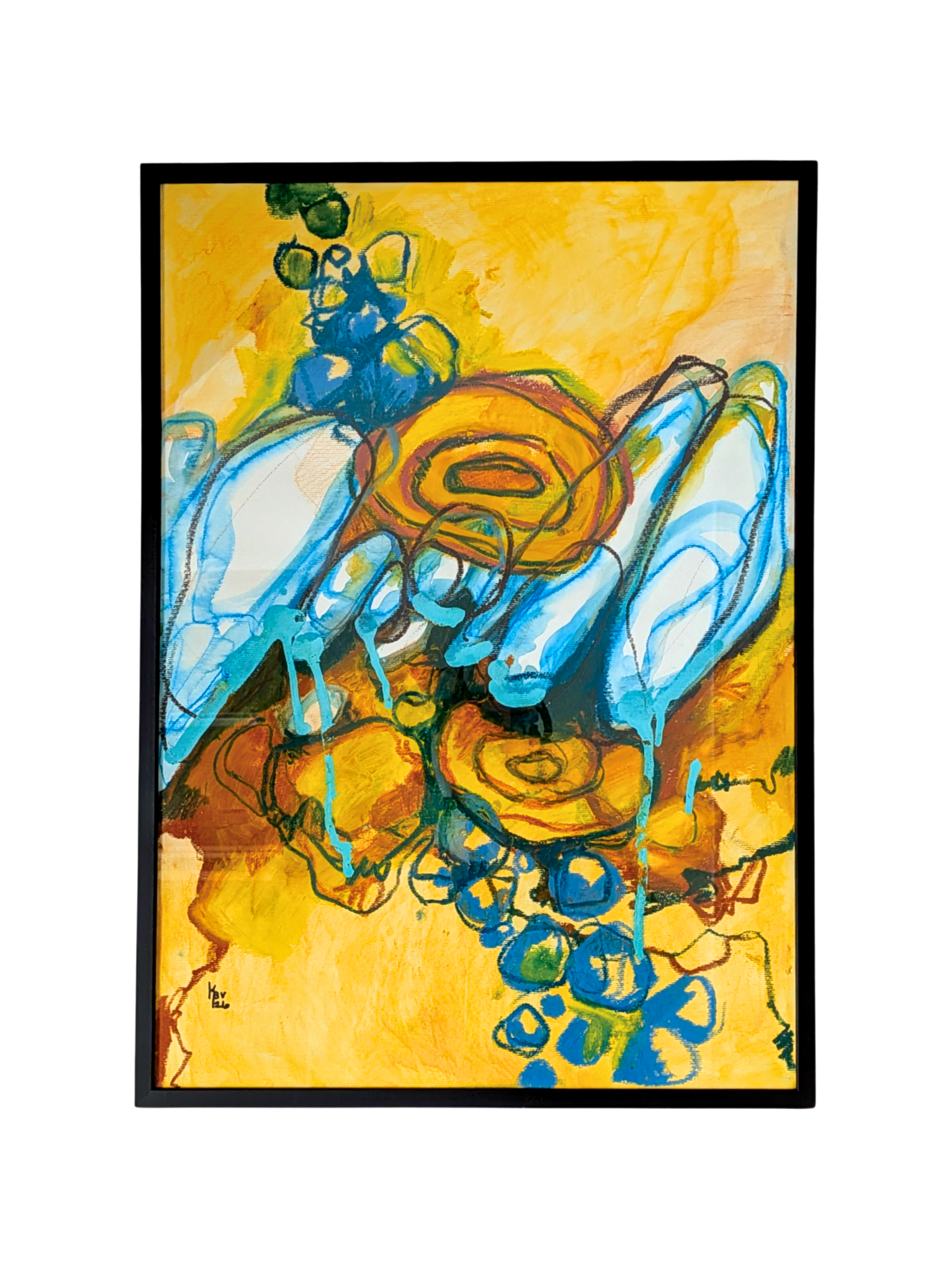 "Wabi Sabi" - A2 - Olie pastel og akryl + grafitti markers på papir.