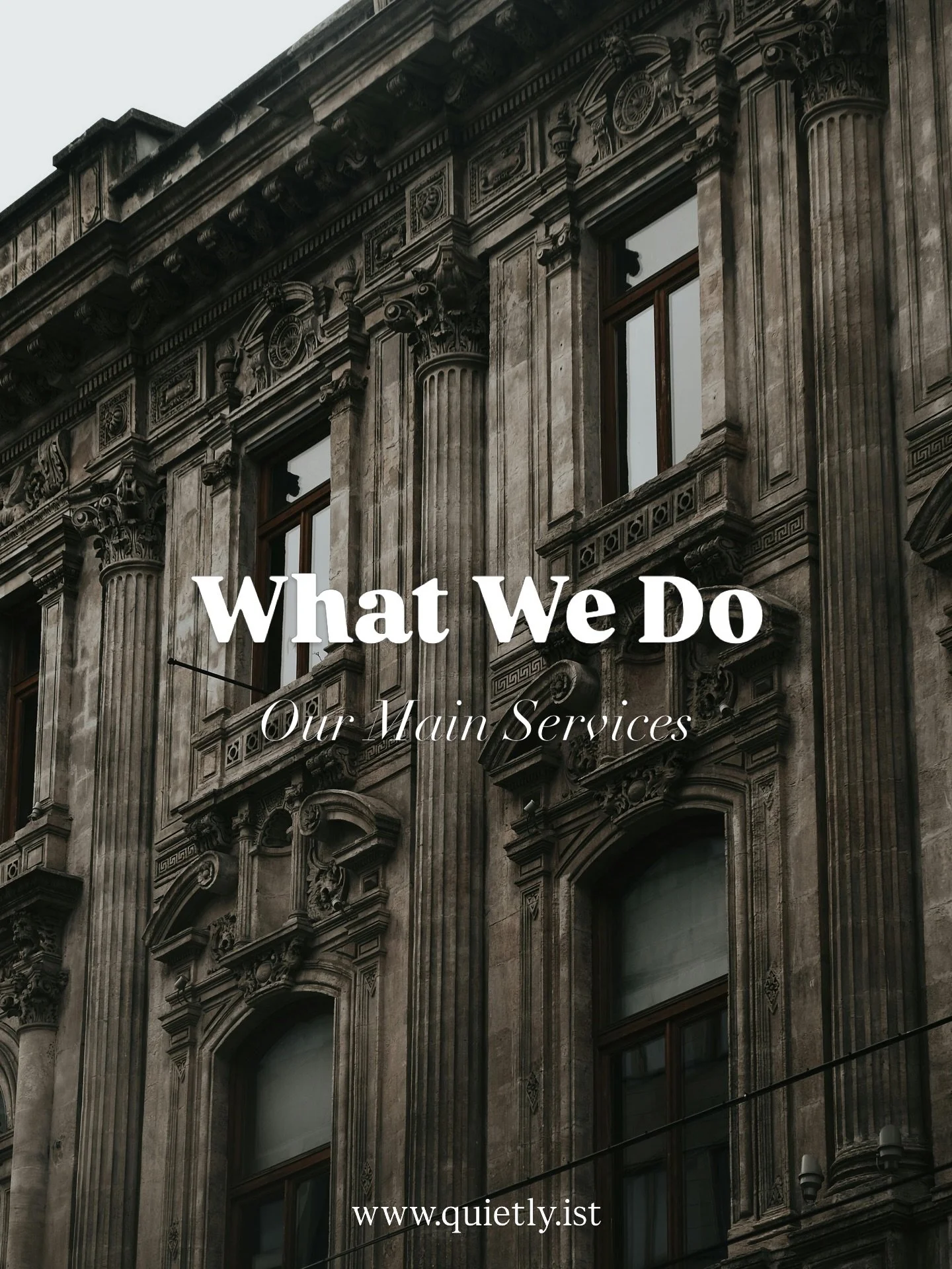 What we do at QUIETLY.

We provide bespoke concierge and lifestyle management services for individuals, families and businesses who value time, privacy, and seamless execution.

Our services include travel design, lifestyle management, private events