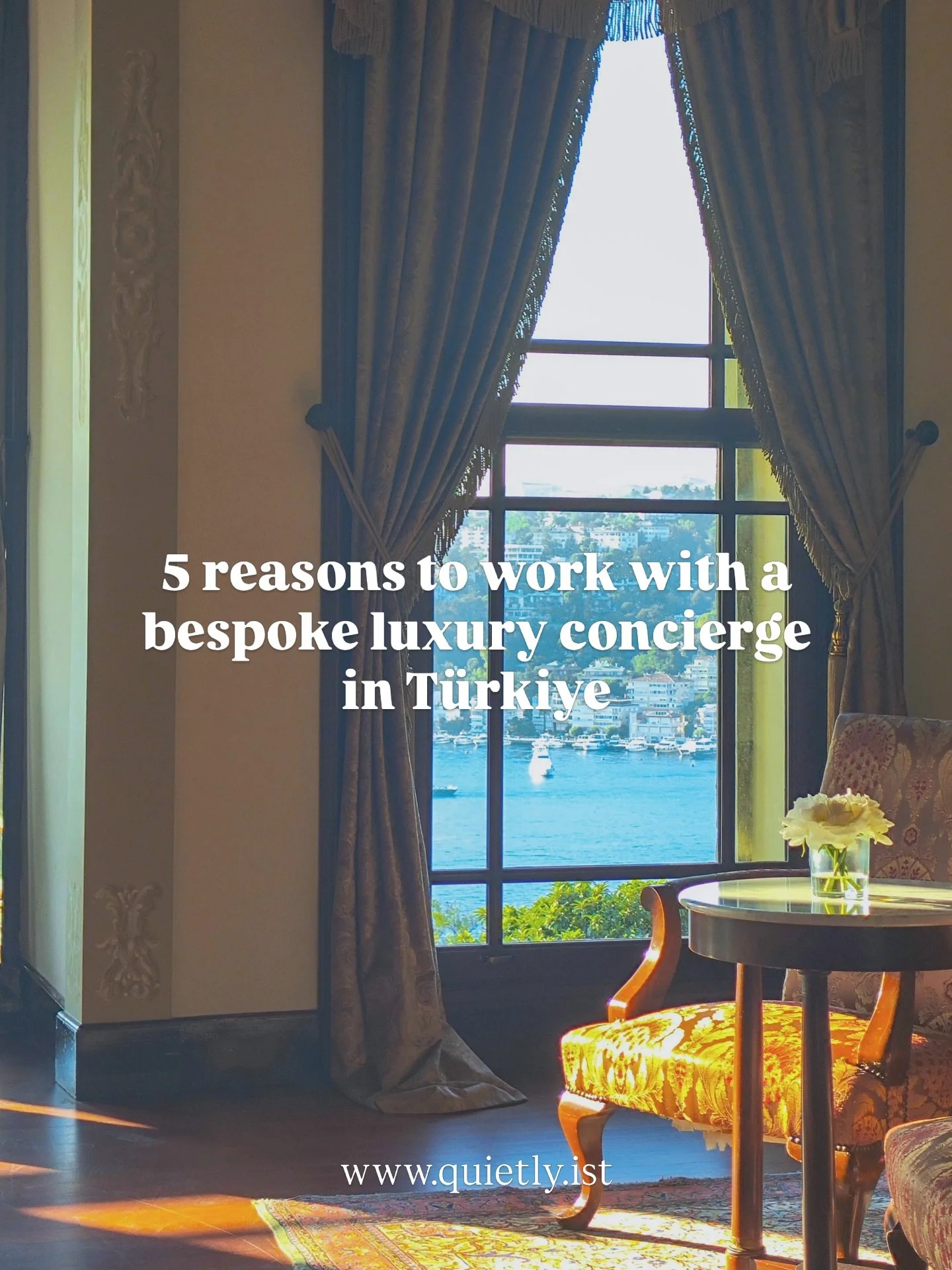 A bespoke concierge isn&rsquo;t about luxury &mdash;
it&rsquo;s about precision, access, and saving the one thing you can&rsquo;t get back: time.

Some things are easy to find.
The best ones are not.

That&rsquo;s where we come in.

In T&uuml;rkiye, 