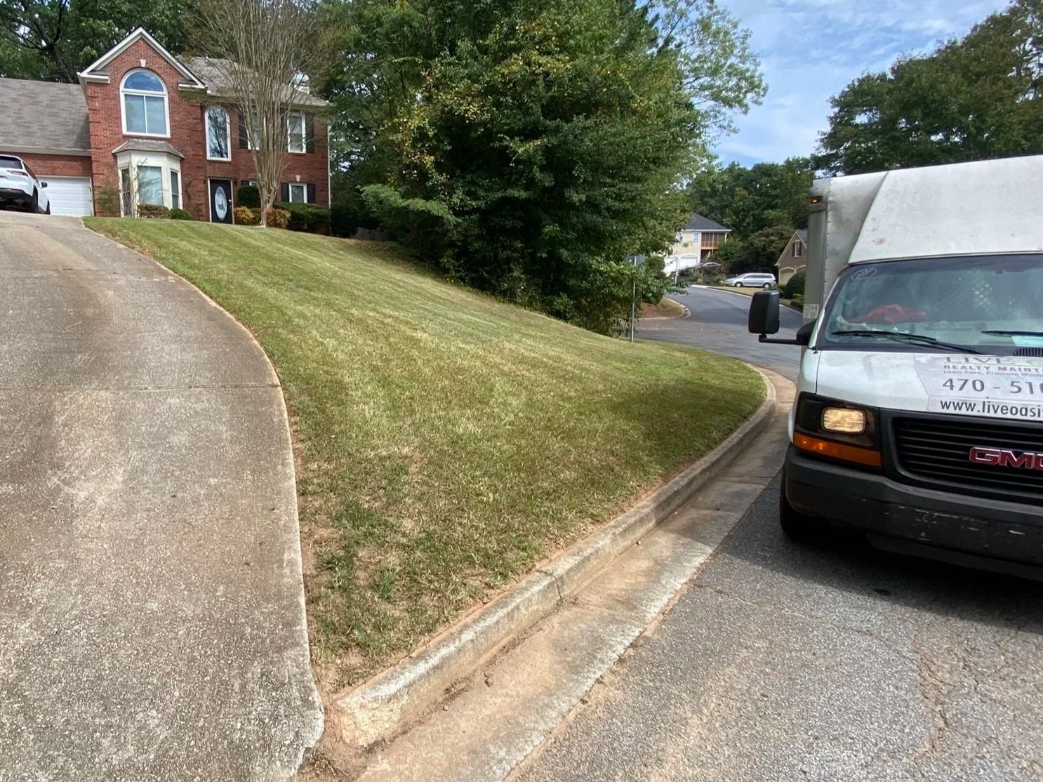 Residential property serviced as part of scheduled lawn and exterior maintenance operations.