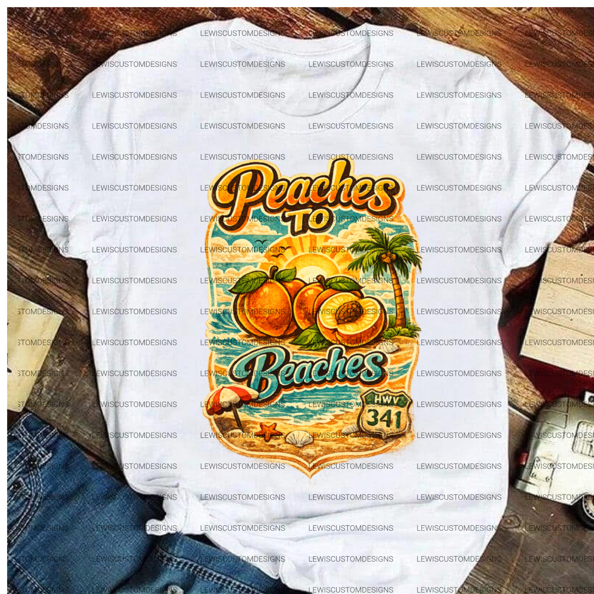 Retro Peaches to Beaches Yardsale T-Shirt