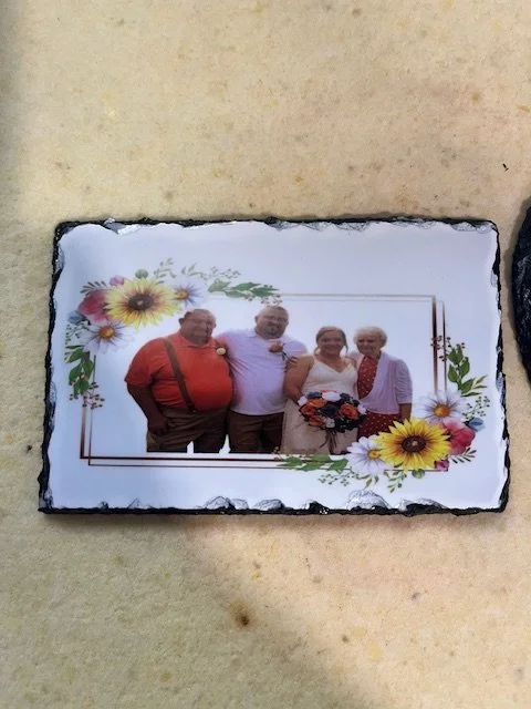 This slate was made for a customer from their wedding day.