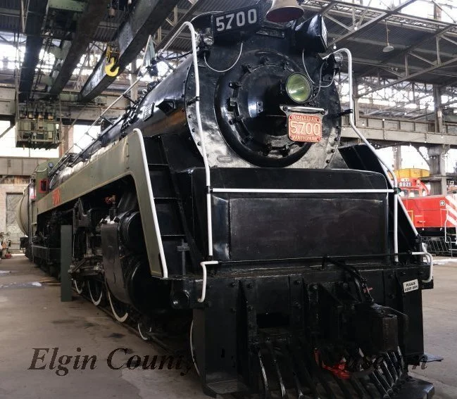Hudson Steam Locomotive No. 5700  on display at the Elgin County Railway Museum