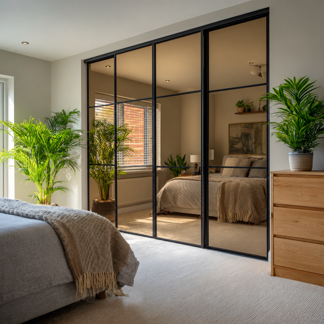 Bronze mirror sliding wardrobe door illustration