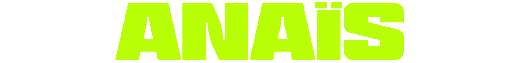 Text in bright green reading "ANAIS" on a black background.