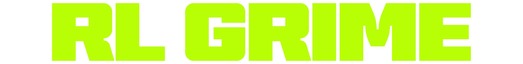 Text saying 'RL GIME' in bright neon green against a black background.