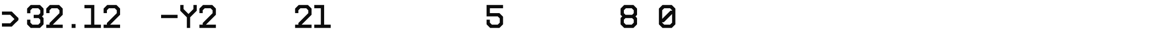 A digital display with numerical data and calculations, including numbers like 32.12, -Y2, 21, 5, 8, and 0.