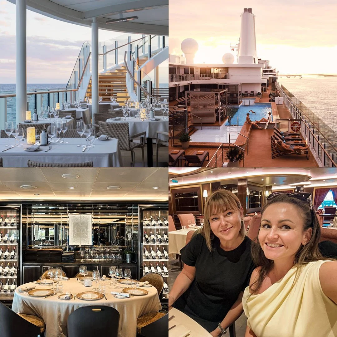 Exterior and Interior photos of Silversea Crusises ships Silver Nova and Silver Ray, along with Janine Marshall and Marta Wasik of Agent Nouveau.