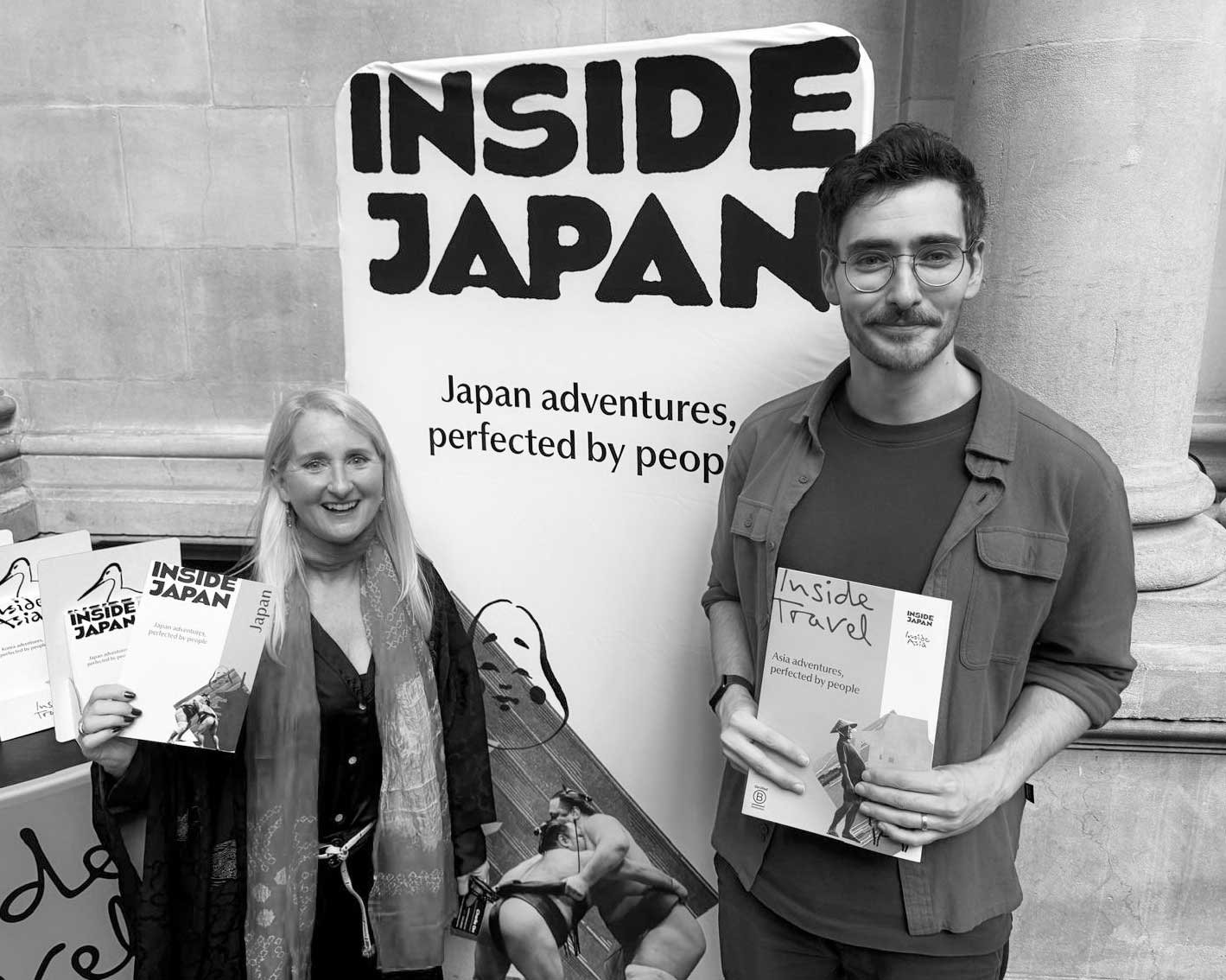Barbara Cox and Charlie from Inside Japan Tours at the book launch.