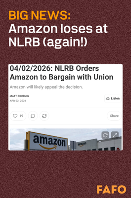 Amazon loses at Labor Board, again.
