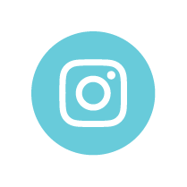 Instagram logo with a light blue circle background.