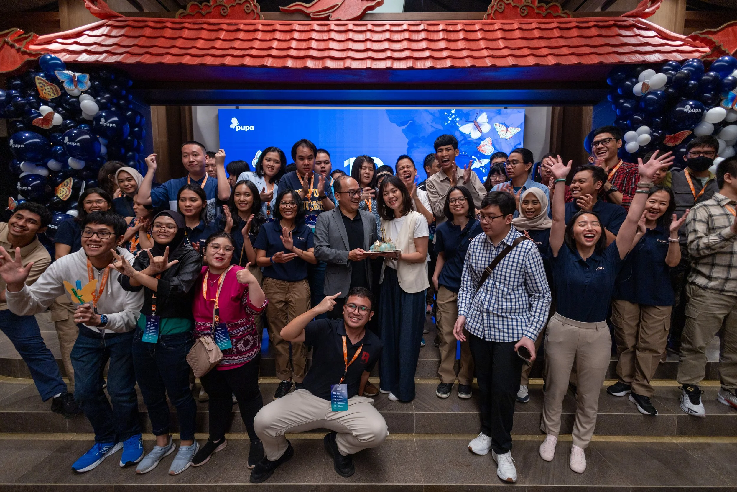 PUPA Center community celebrating its 10th anniversary, marking a decade of inclusive education, growth, and shared achievements by young adults, families, staff, and partners.