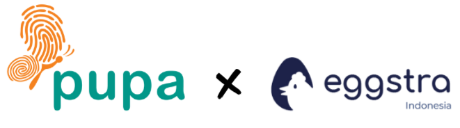 Logos representing the collaboration between PUPA Center and Eggstra, reflecting a partnership that supports inclusive employment, skills development, and social enterprise initiatives.