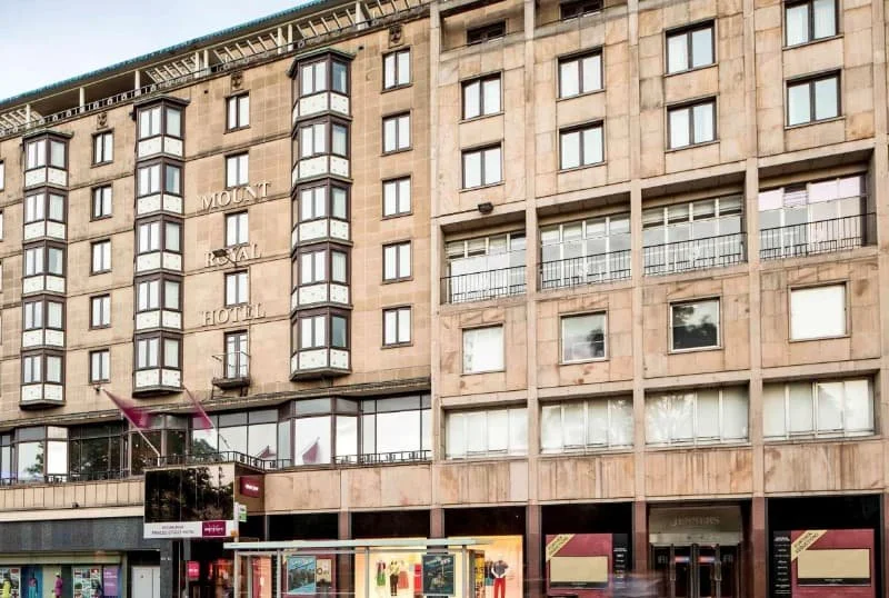 1960s redevelopment and extension of The Jenners building to Princess Street. Showing balconies and windows.