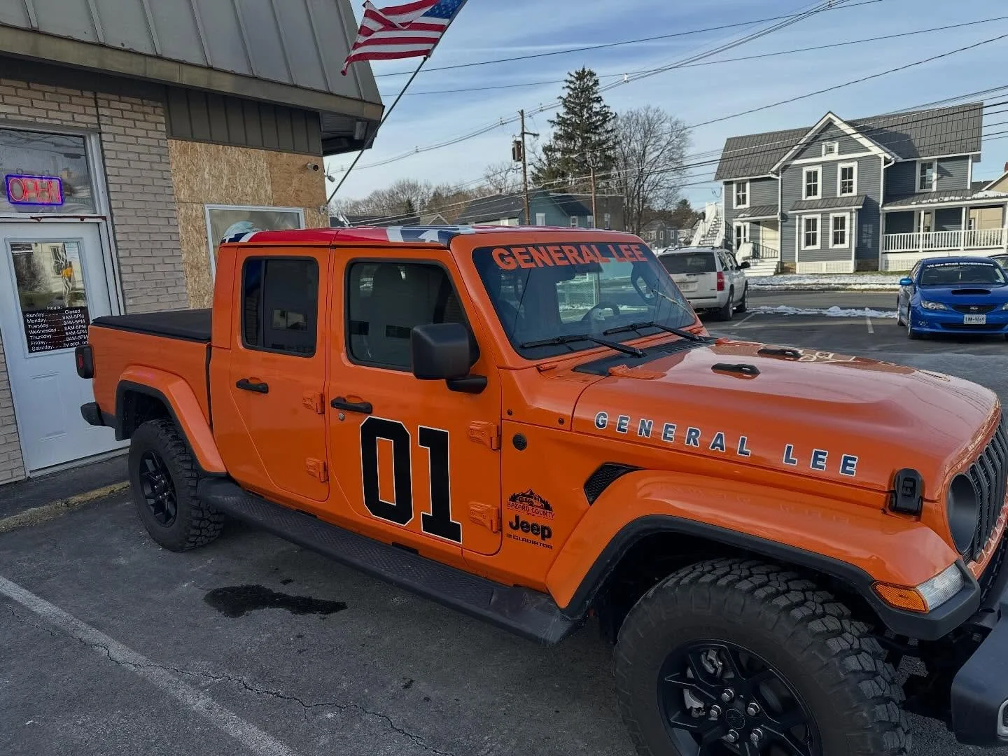 The customer came in with a vision and we succeeded in providing the one of a kind hazard county edition gladiator.