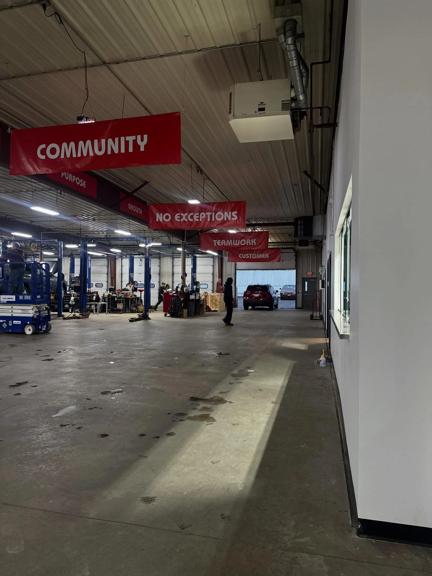 Large banners and magnets hung in the service bays or Williams Toyota in Binghamton NY!
