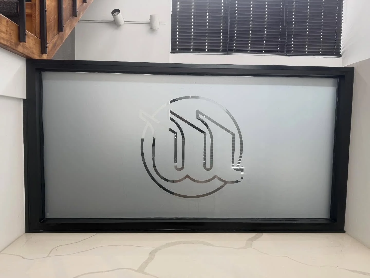 Some frosted glass work in the Binghamton Williams  Toyota dealership