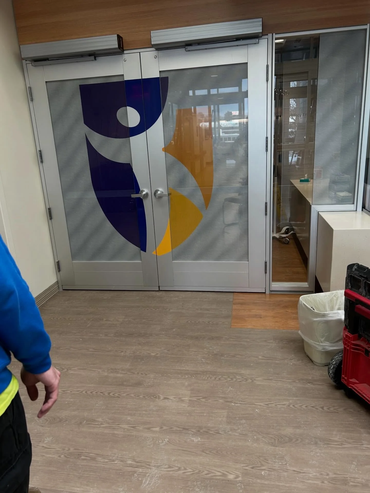 Custom printed perforated vinyl for the new RPH ER doors