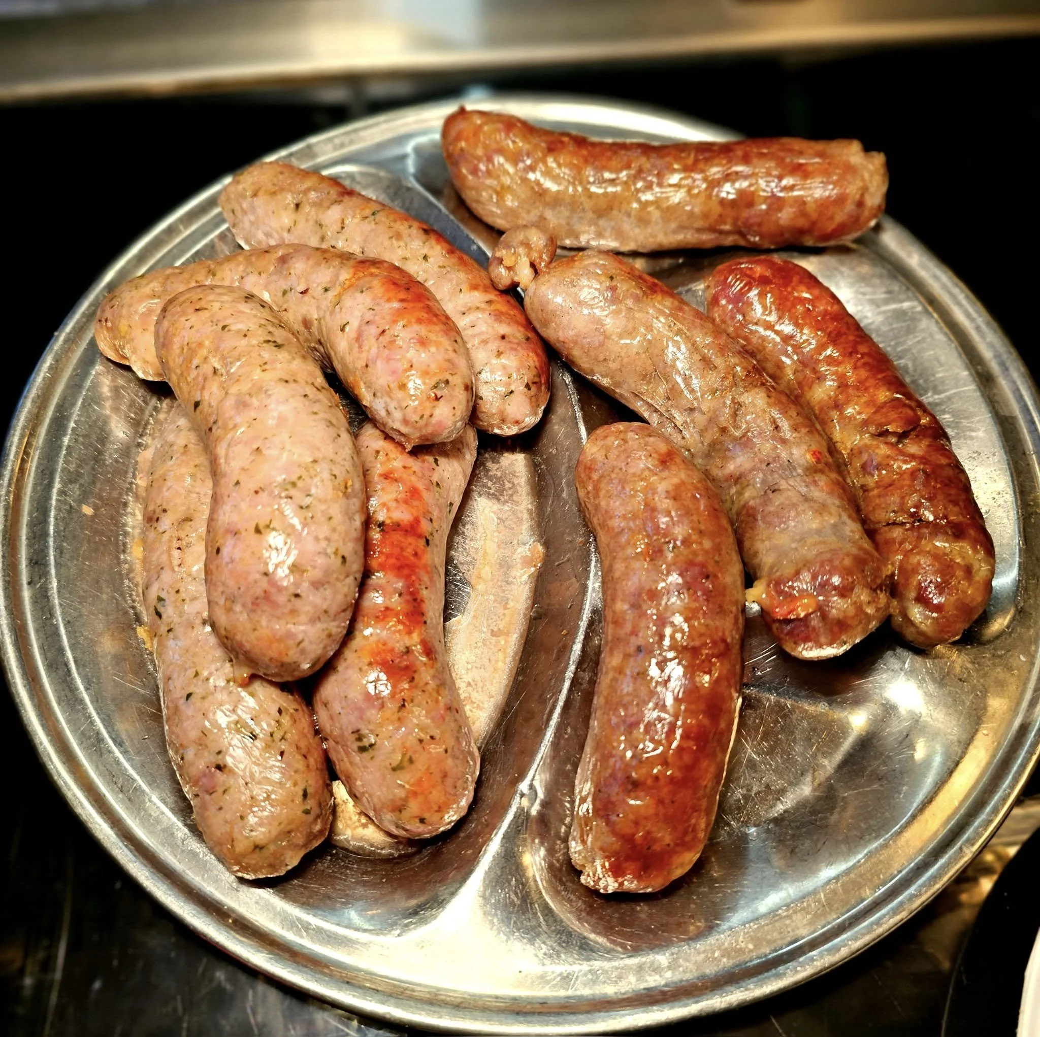 Sausages on a plate