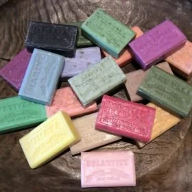 A pile of colourful soaps