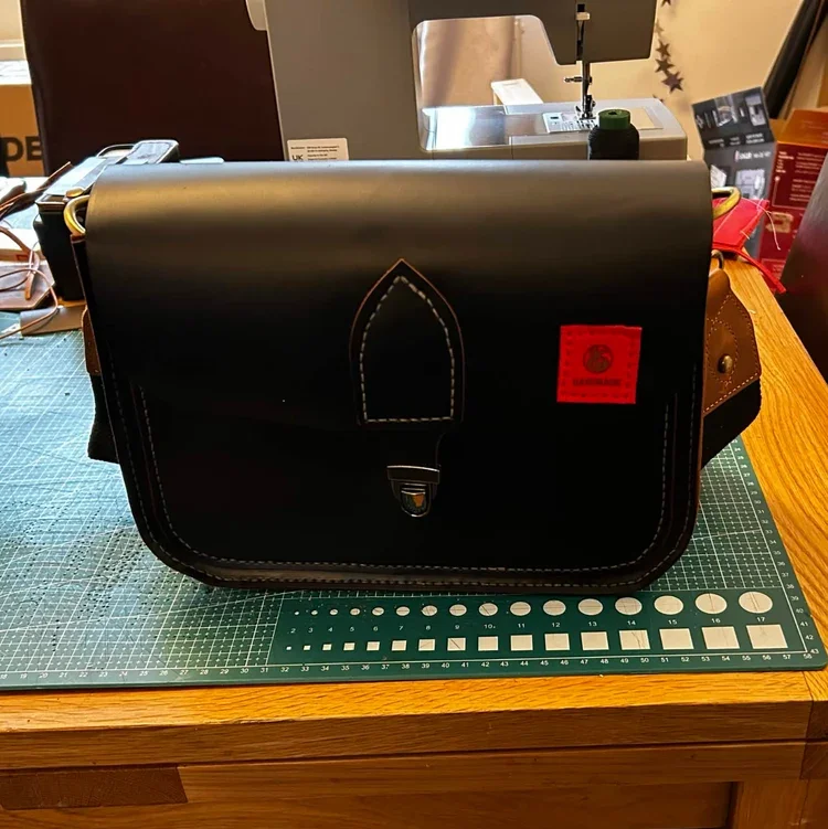 Black leather briefcase