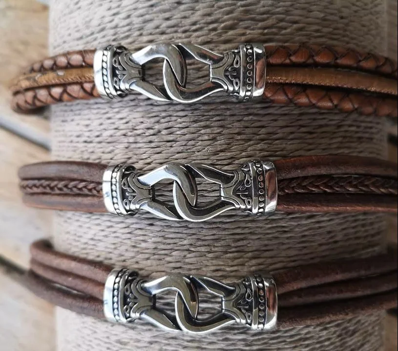 leather cord belts with silver claspes