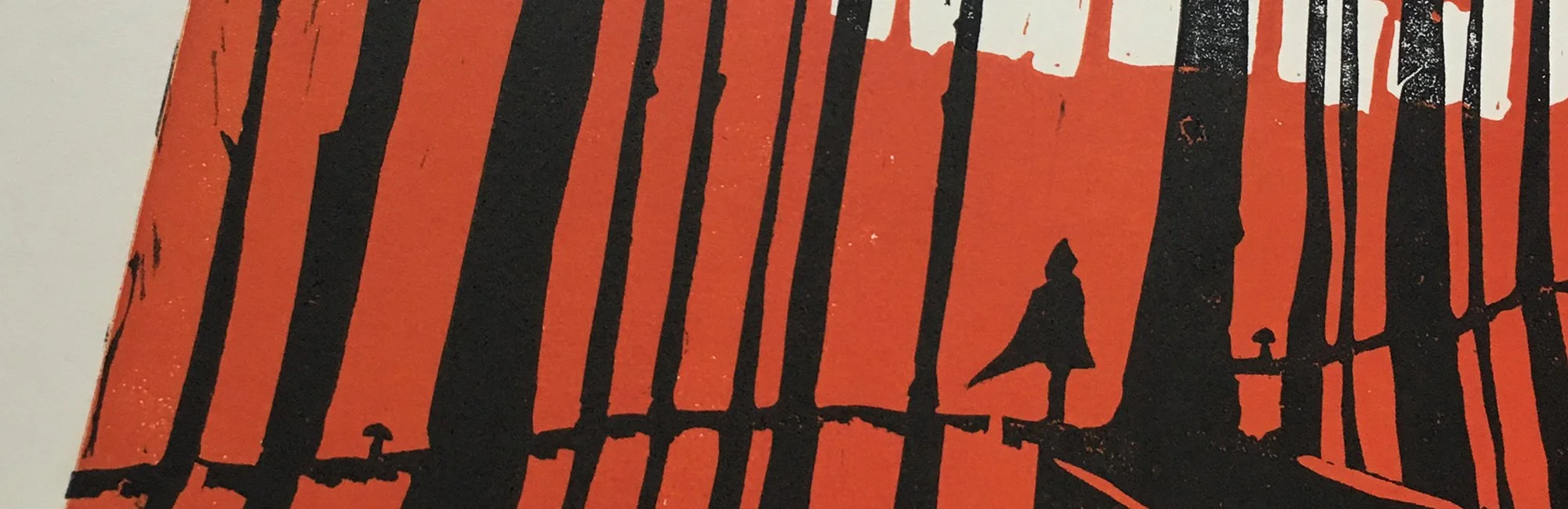 odważne kolory odbitka linoryt las -- Bold Colors Linocut Print — Forest