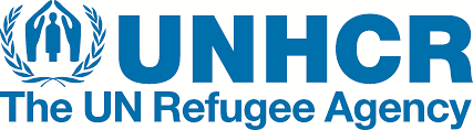 UNHCR logo with text 'The UN Refugee Agency' in blue