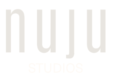 Logo with white lowercase letters 'nuju' above the word 'STUDIOS' on a black background.