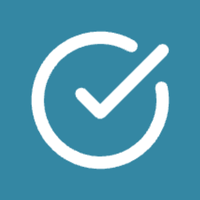 White check mark inside a white circle on a teal background