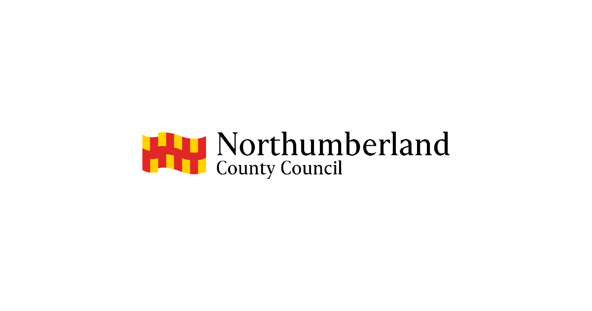 Logo of Northumberland County Council with a red and yellow checkered flag symbol.