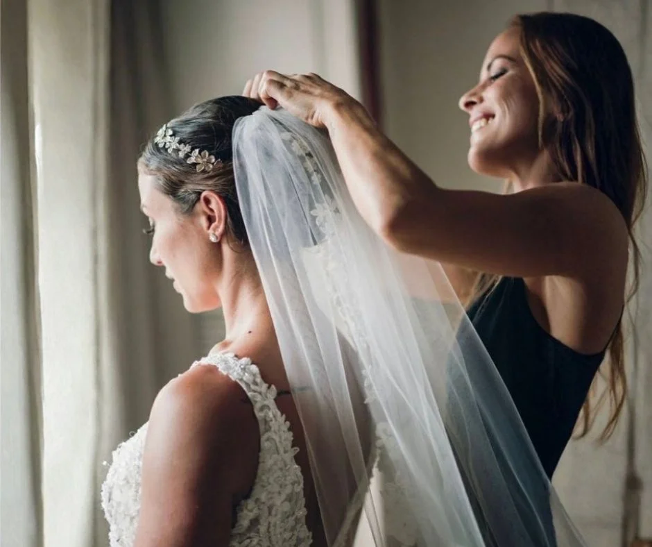 Placing the veil for my Roman bride