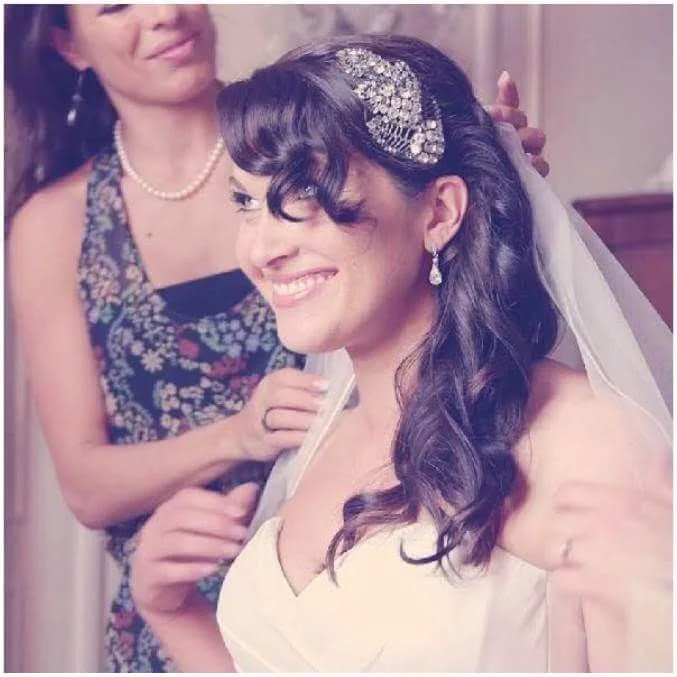 Placing the veil to my happy bride in Venice