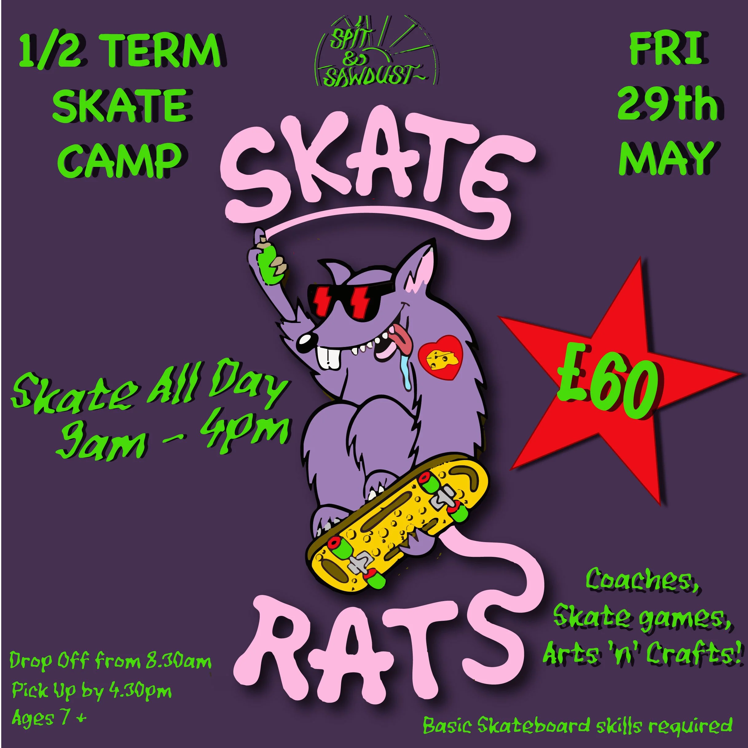 skate rats half term camp
