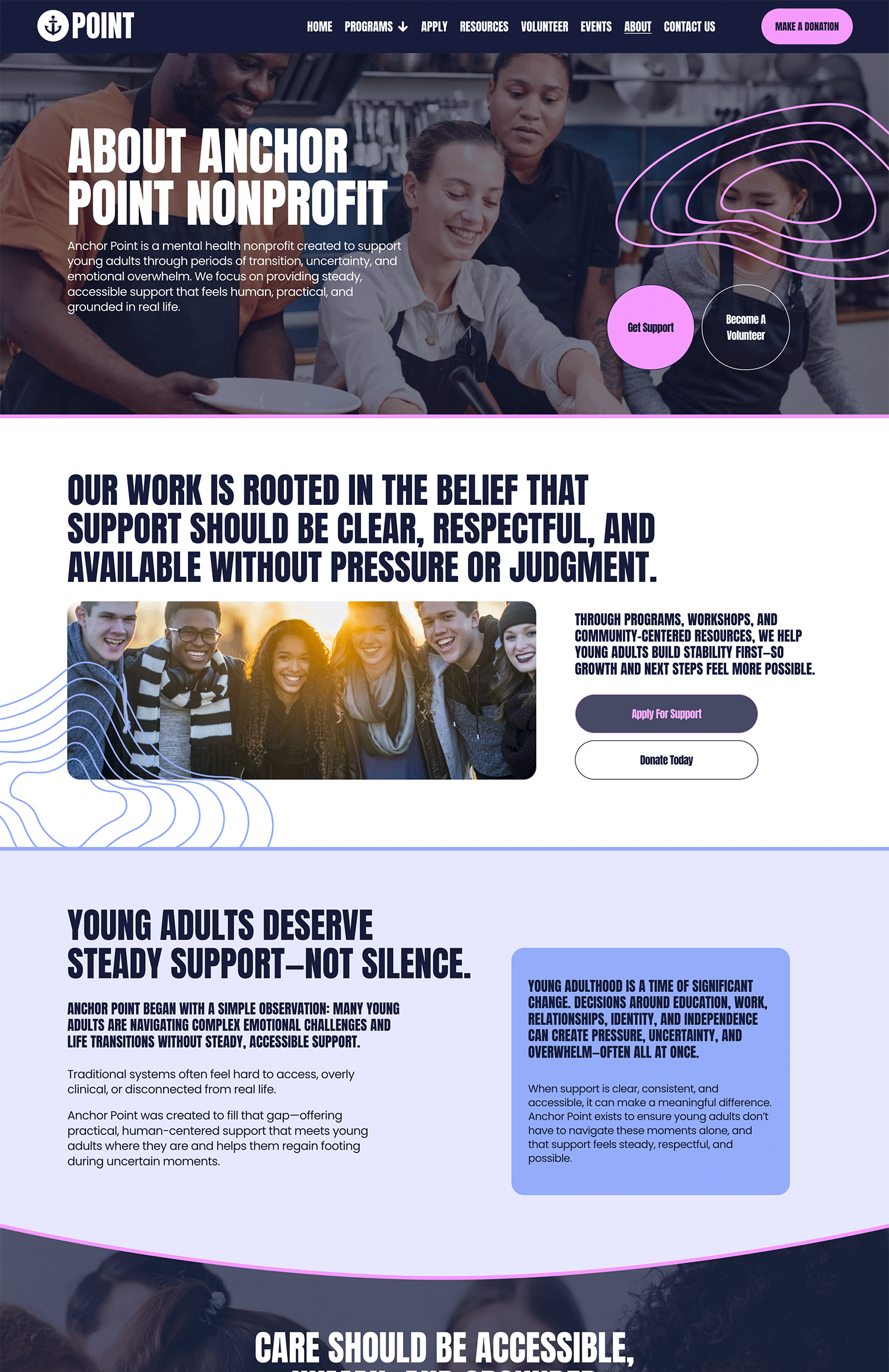 An image of the Anchor Point template about page structure