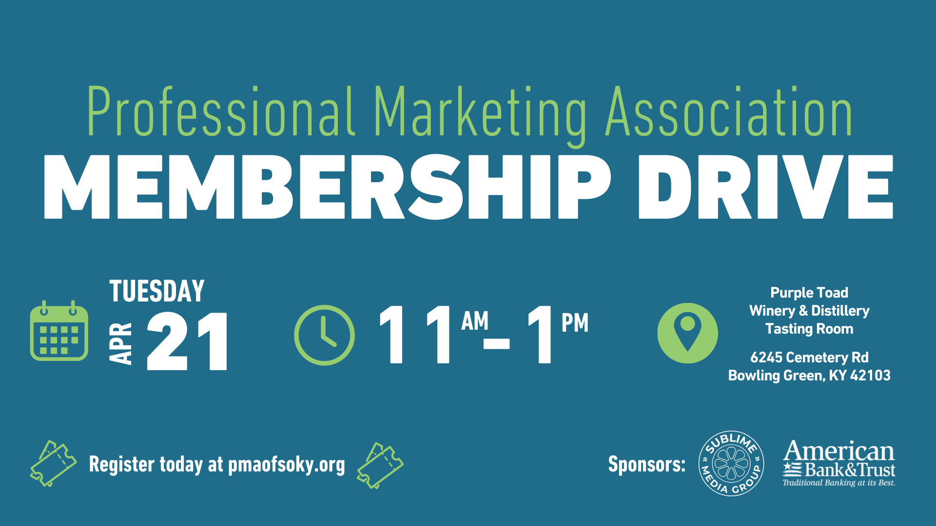 APRIL MEMBERSHIP DRIVE - APRIL 21