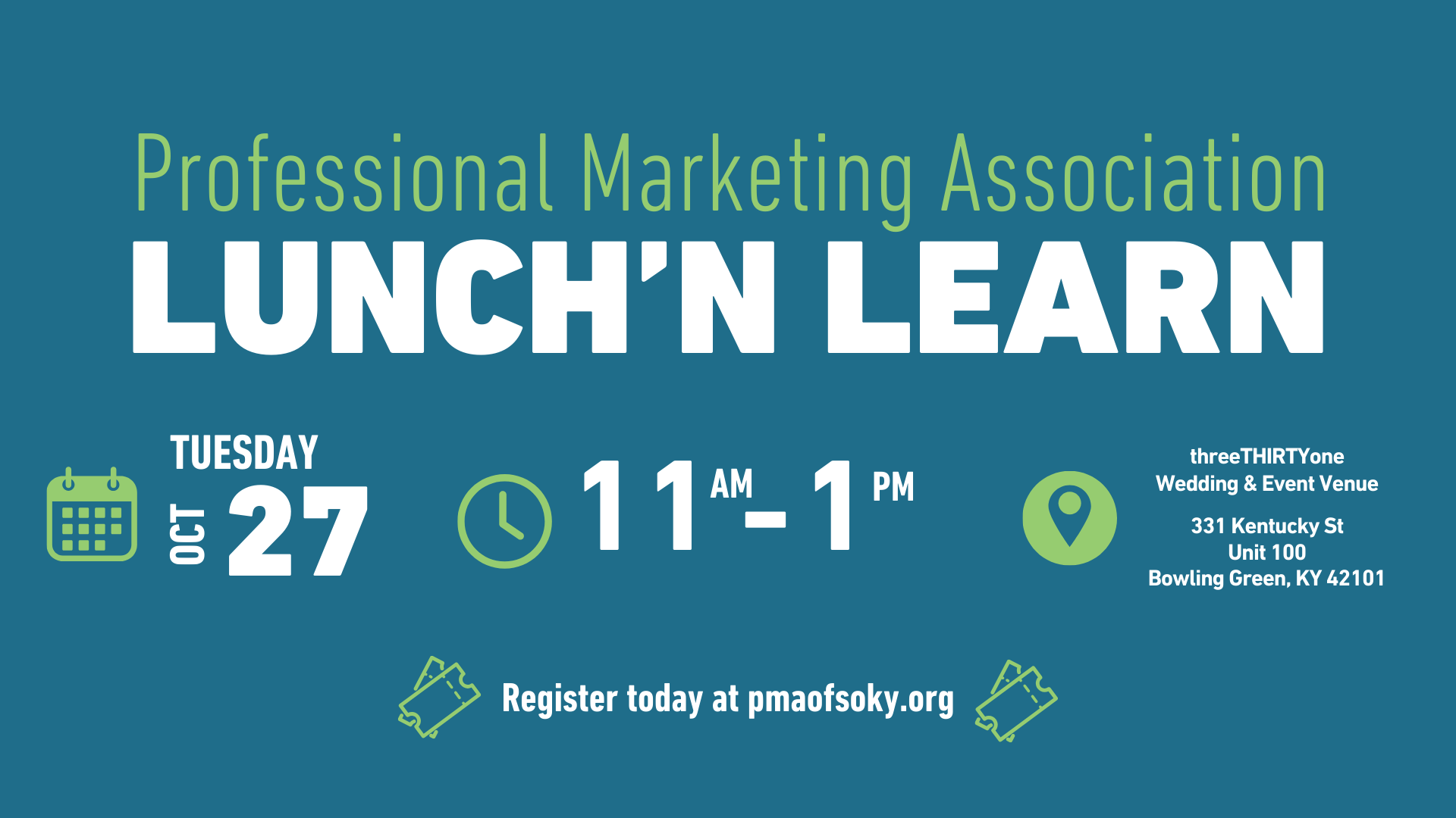 OCTOBER LUNCH 'N LEARN - OCT. 27