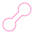 Simple illustration of a pink key with a circular bow and a single tooth.