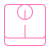 Simple icon of a smartphone with a chat or message bubble on the screen, illustrated in pink.