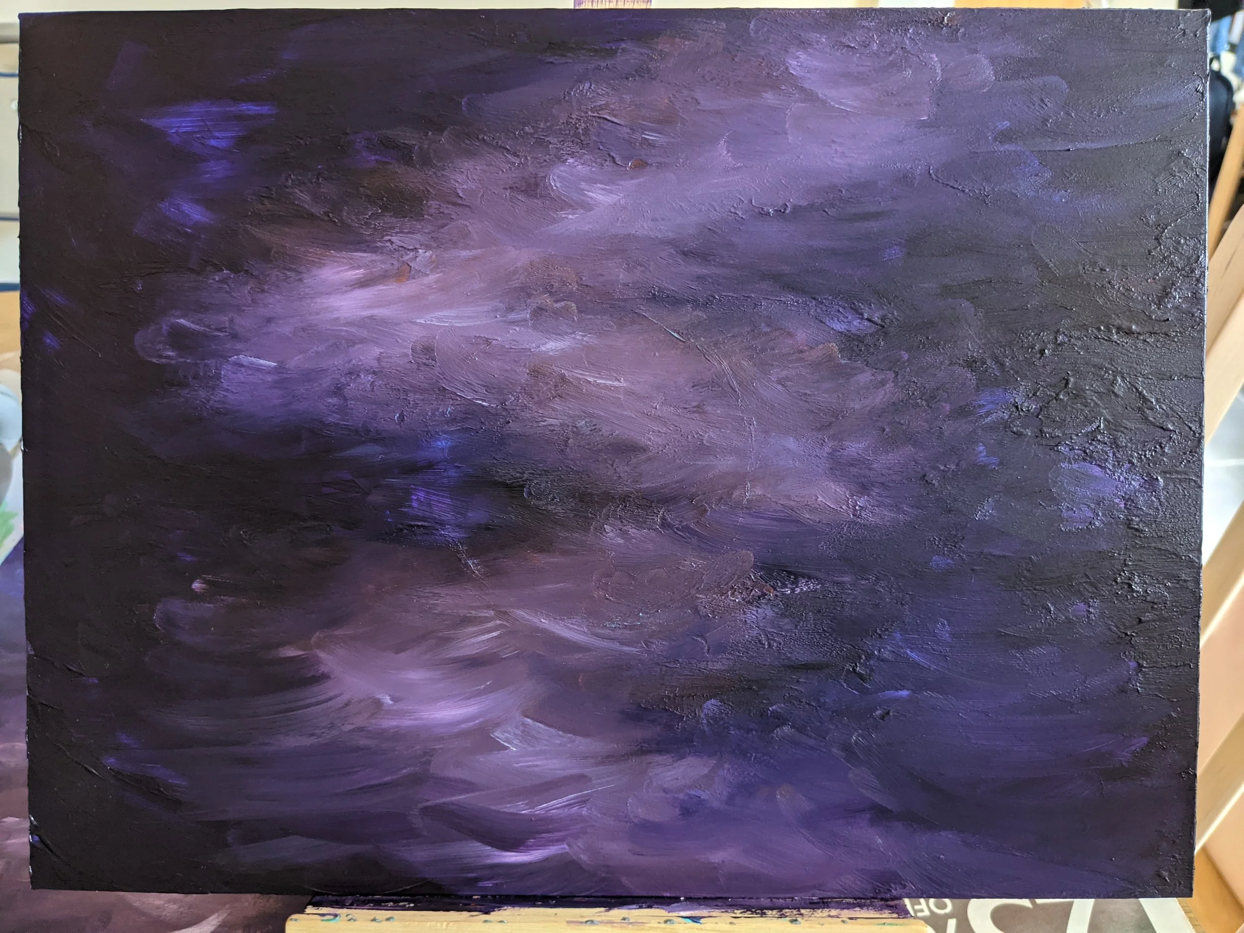 "Dioxazine Odyssey I" 2021, 11" x 14" acrylic on gessoboard